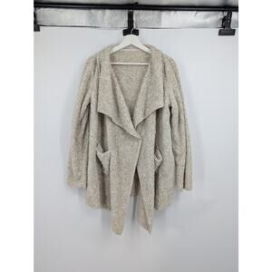 Hugs From Soft Surroundings Sz Small Cream Plush Cardigan Comfort Errands Warm